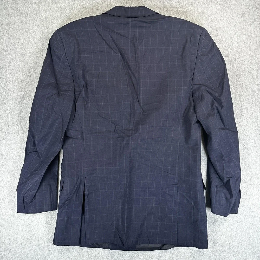 Ermenegildo Zegna Blazer Sport Coat Mens 40 Blue Wool Double Breasted Italy